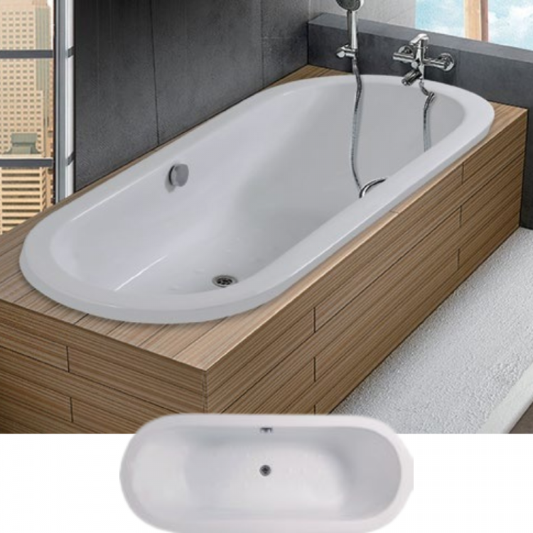 Dana acrylic bathtub oval sizes 160x70.5cm & 170x70.5cm made in UAE 6mm thickness