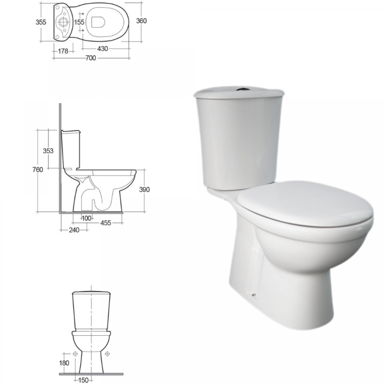 RAK-KARLA Close Coupled water closet