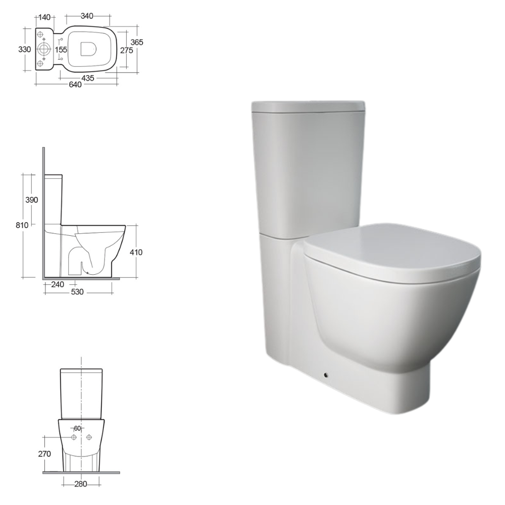 RAK-ONE Close Coupled Water Closet