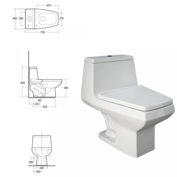 RAK-STAR GALAXY one piece water closet