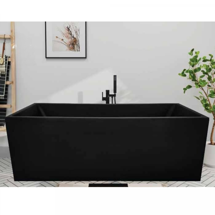 Modern black freestanding acrylic bathtub