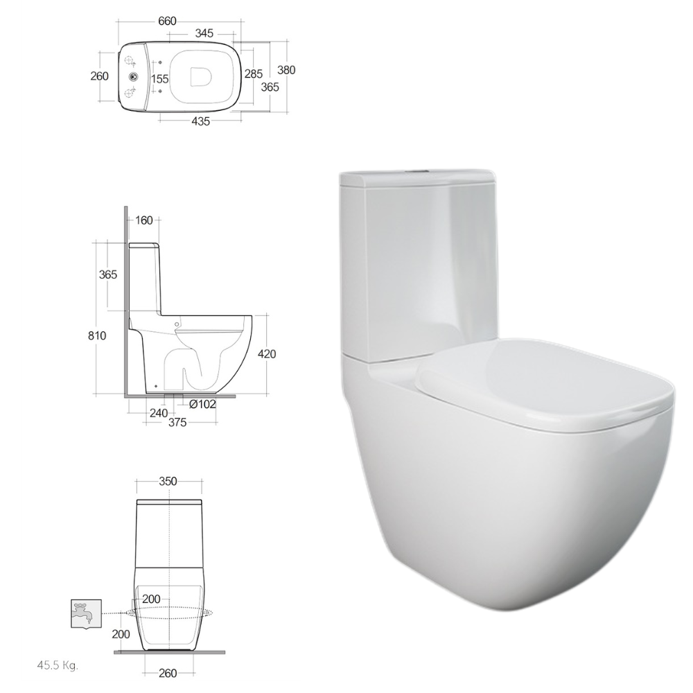 RAK-ILLUSION Close Coupled water closet