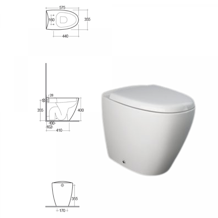 RAK-VENICE back to wall water closet