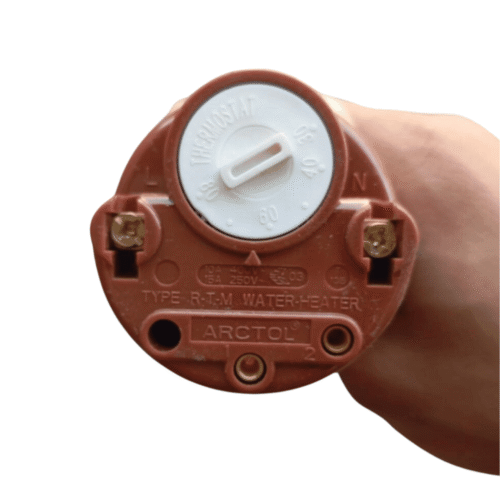 Thread type heating elements with thermostat for solar heater